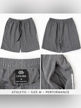LEG3ND Men’s Athletic Shorts Size M Gray Performance Training Gym Shorts